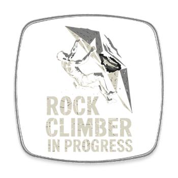 Grimpeur de paroi rocheuse en construction - Magnet carré - blanc - Devant