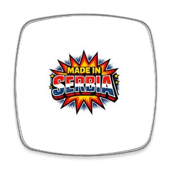 Souvenir de design de voyage en Serbie : vacances dans les Balkans - Magnet carré - blanc - Devant