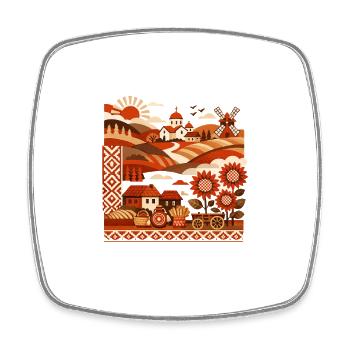 Souvenir de design de voyage en Serbie : vacances dans les Balkans - Magnet carré - blanc - Devant