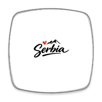 Souvenir de design de voyage en Serbie : vacances dans les Balkans - Magnet carré - blanc - Devant