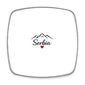 Souvenir de design de voyage en Serbie : vacances dans les Balkans - Magnet carré - blanc - Devant