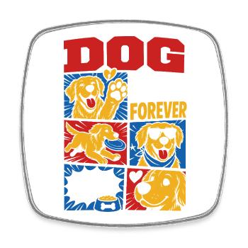 Dog Friend Forever Golden Retriever - Viereckiger Kühlschrankmagnet - Weiß - Vorne
