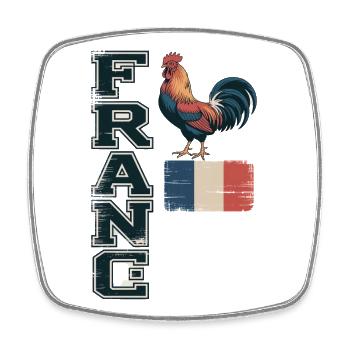 Frankreich Vintage Flagge - Viereckiger Kühlschrankmagnet - Weiß - Vorne