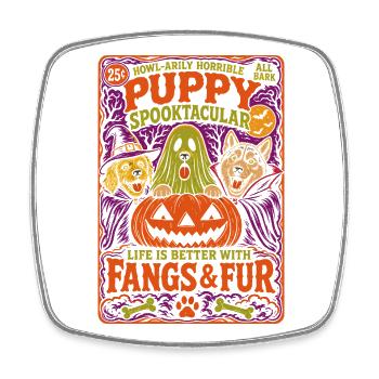 Puppy Spooktacular Halloween Hunde - Viereckiger Kühlschrankmagnet - Weiß - Vorne