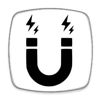 Magnet - Square fridge magnet - white - Front