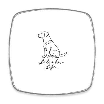 Labrador Retriever Hund Pfote Wald Berge - Viereckiger Kühlschrankmagnet - Weiß - Vorne