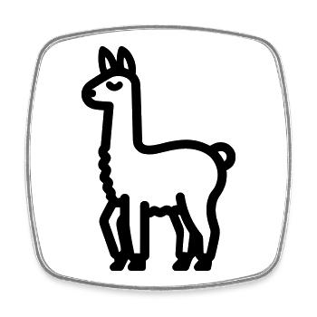 lama - Magnet carré - blanc - Devant