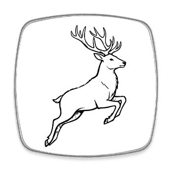 Hirsch Geweih Jäger Jagdverein Waldläufer Natur - Viereckiger Kühlschrankmagnet - Weiß - Vorne