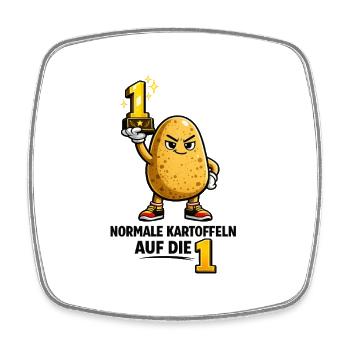 Normale Kartoffeln auf die 1 Fußball - Viereckiger Kühlschrankmagnet - Weiß - Vorne