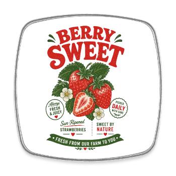 Berry Sweet Strawberry Farm - Viereckiger Kühlschrankmagnet - Weiß - Vorne