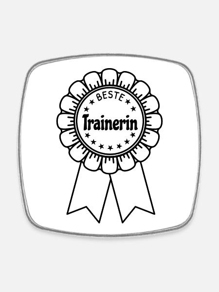 Beste Trainerin - Viereckiger Kühlschrankmagnet - Weiß