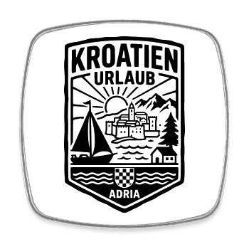 Kroatien Urlaub - Viereckiger Kühlschrankmagnet - Weiß - Vorne