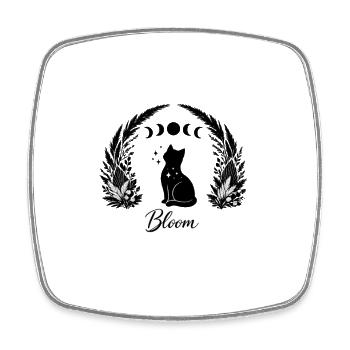 Cat Moon Plants Line Cat Lover Design - Magnet carré - blanc - Devant