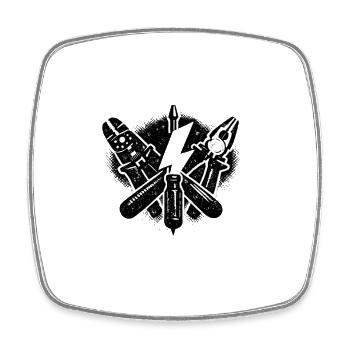 Electrician Tools Power Technology Design - Square fridge magnet - white - Front