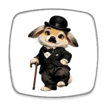 Rabbit Charlie - Viereckiger Kühlschrankmagnet - Weiß - Vorne