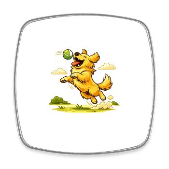 Golden Dog Family Retriever Dog Nature Love - Square fridge magnet - white - Front
