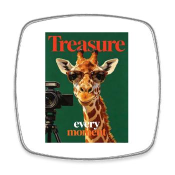 Girafe - Magnet carré - blanc - Devant