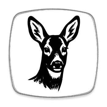 Deer Outline Forest Animal Cottagecore Friends of Nature - Square fridge magnet - white - Front