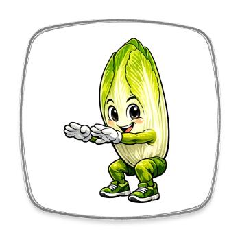 Chicory vegetables - Square fridge magnet - white - Front
