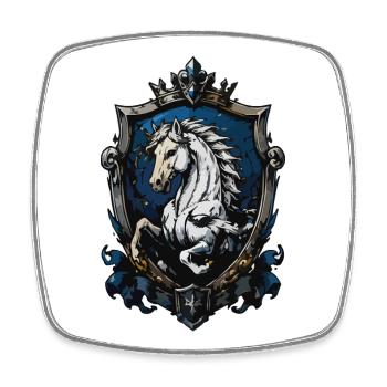 White Stallion in the Royal Coat of Arms - Square fridge magnet - white - Front