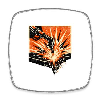 Soudeur Sparks Metal Industry Work Pride - Magnet carré - blanc - Devant