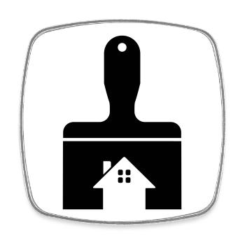 Motif de rénovation de la maison des peintres - Magnet carré - blanc - Devant