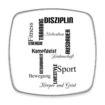 Motivation Sport - Viereckiger Kühlschrankmagnet - Weiß - Vorne