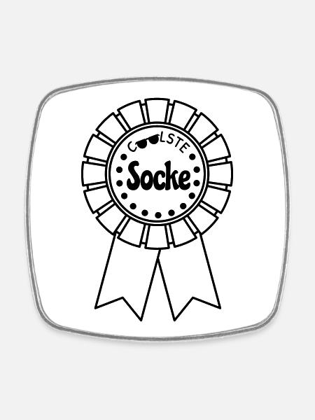Coolste Socke - Viereckiger Kühlschrankmagnet - Weiß