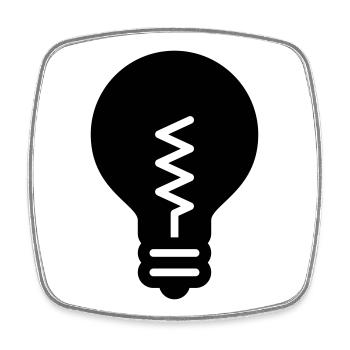Licht, Strom, Glühbirne, Innovation - Viereckiger Kühlschrankmagnet - Weiß - Vorne