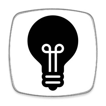 Glühbirne, Idee, Innovation, ideal für - Viereckiger Kühlschrankmagnet - Weiß - Vorne