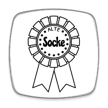 Alte Socke - Viereckiger Kühlschrankmagnet - Weiß - Vorne