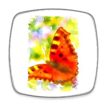 Schmetterling Kunstdesign von Jörg Langhans - Viereckiger Kühlschrankmagnet - Weiß - Vorne