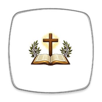 Christianity Cross Faith Religious Motif - Square fridge magnet - white - Front