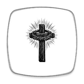 Christianity Cross Faith Religious Motif - Square fridge magnet - white - Front