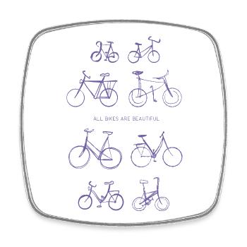 Tous les vélos sont sympas | Tous les vélos sont magnifiques - Magnet carré - blanc - Devant
