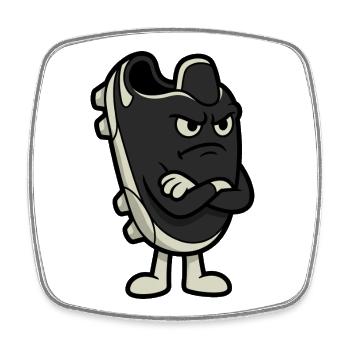 Grumpy Football Boot Funny Soccer Art - Square fridge magnet - white - Front