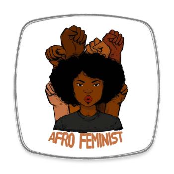 Afro-feministische schwarze Frauenkraft erhob Fäuste - Viereckiger Kühlschrankmagnet - Weiß - Vorne