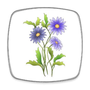 Blumen - Viereckiger Kühlschrankmagnet - Weiß - Vorne