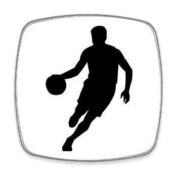 Basketball - Square fridge magnet - white - Front