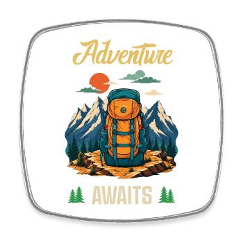 Hiking. Outdoor Adventure Awaits - Square fridge magnet - white - Front