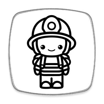 Feuerwehrmann - Viereckiger Kühlschrankmagnet - Weiß - Vorne
