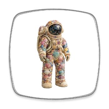 Combinaison spatiale en corail cosmique - Magnet carré - blanc - Devant