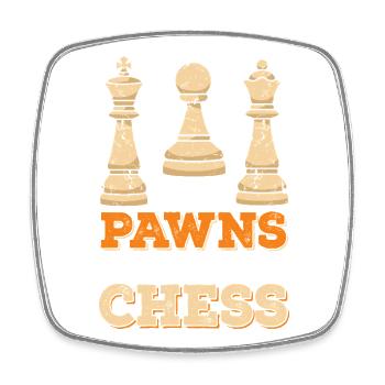 Schach Schachspieler Schachbrett - Viereckiger Kühlschrankmagnet - Weiß - Vorne