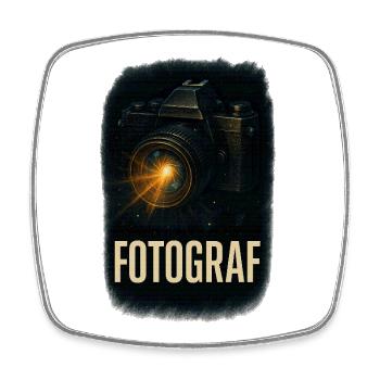 Fotograf Vintage Kamera  - Viereckiger Kühlschrankmagnet - Weiß - Vorne