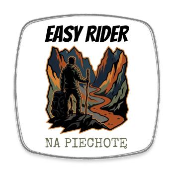 Foot rider - Square fridge magnet - white - Front