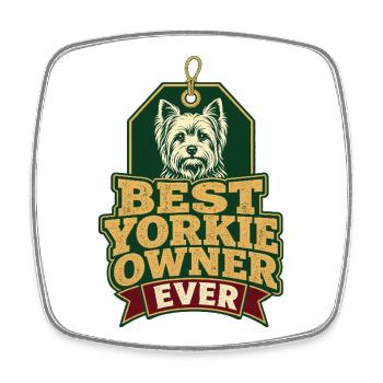 Yorkshire Terrier Amoureux des chiens, meilleur propriétaire de Yorkie Eve - Magnet carré - blanc - Devant