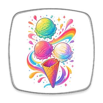 Motif de glace coloré avec arc-en-ciel - Magnet carré - blanc - Devant
