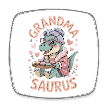Grandmasaurus Grandmasaurus Grand-mère Mignonne Dinosaure - Magnet carré - blanc - Devant
