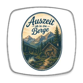 Auszeit in die Berge - Viereckiger Kühlschrankmagnet - Weiß - Vorne