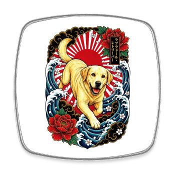 Labrador Retriever im Japan Tattoo Stil - Viereckiger Kühlschrankmagnet - Weiß - Vorne